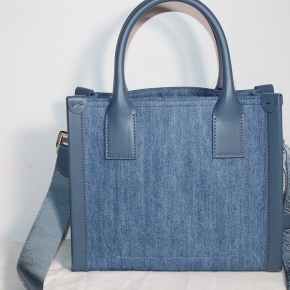 CHRISTIAN LOUBOUTIN By My Side Mini Denim Tote Shoulder Crossbody Bag - Picture 7 of 10